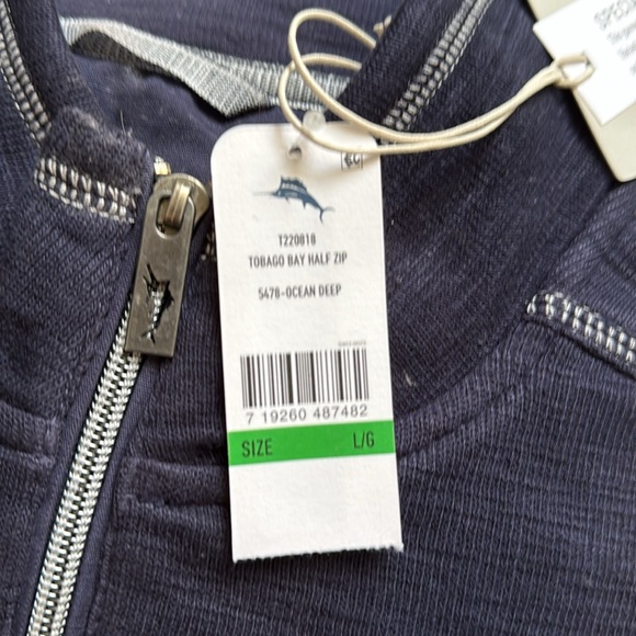 Tommy Bahama Tobago Bay Half Zip size Large - Picture 3 of 5